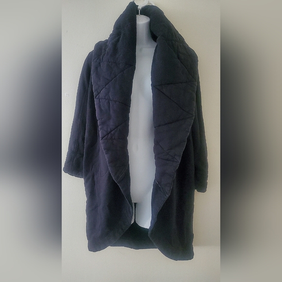 Young Fabulous & Broke Sweaters - Young Fabulous & Broke Quilted Neck Long Knit Cardigan Black S/M